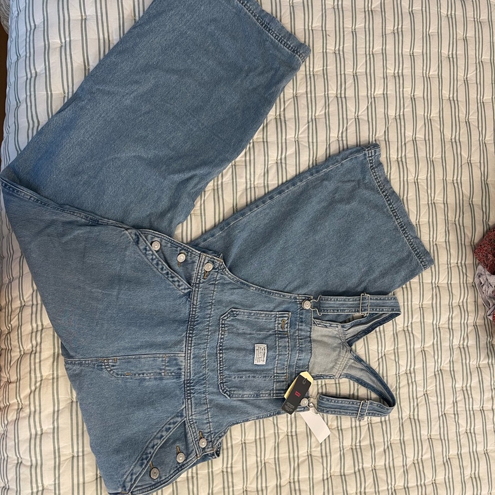 Levi's Women's Light Blue Denim Overalls (wide leg)